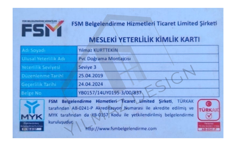 Mesleki Yeterlilik Kimlik Kartı